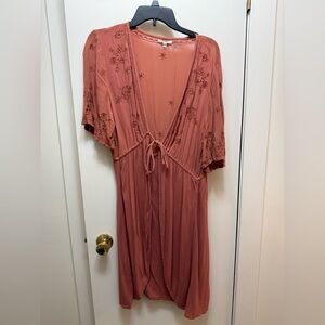 Maurices Terracotta Embroidered Cardigan